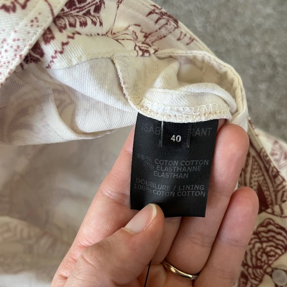 Isabel Marant White Floral Bootcut Cotton Pants Womens Size 40 FR/8 US - Picture 10 of 16